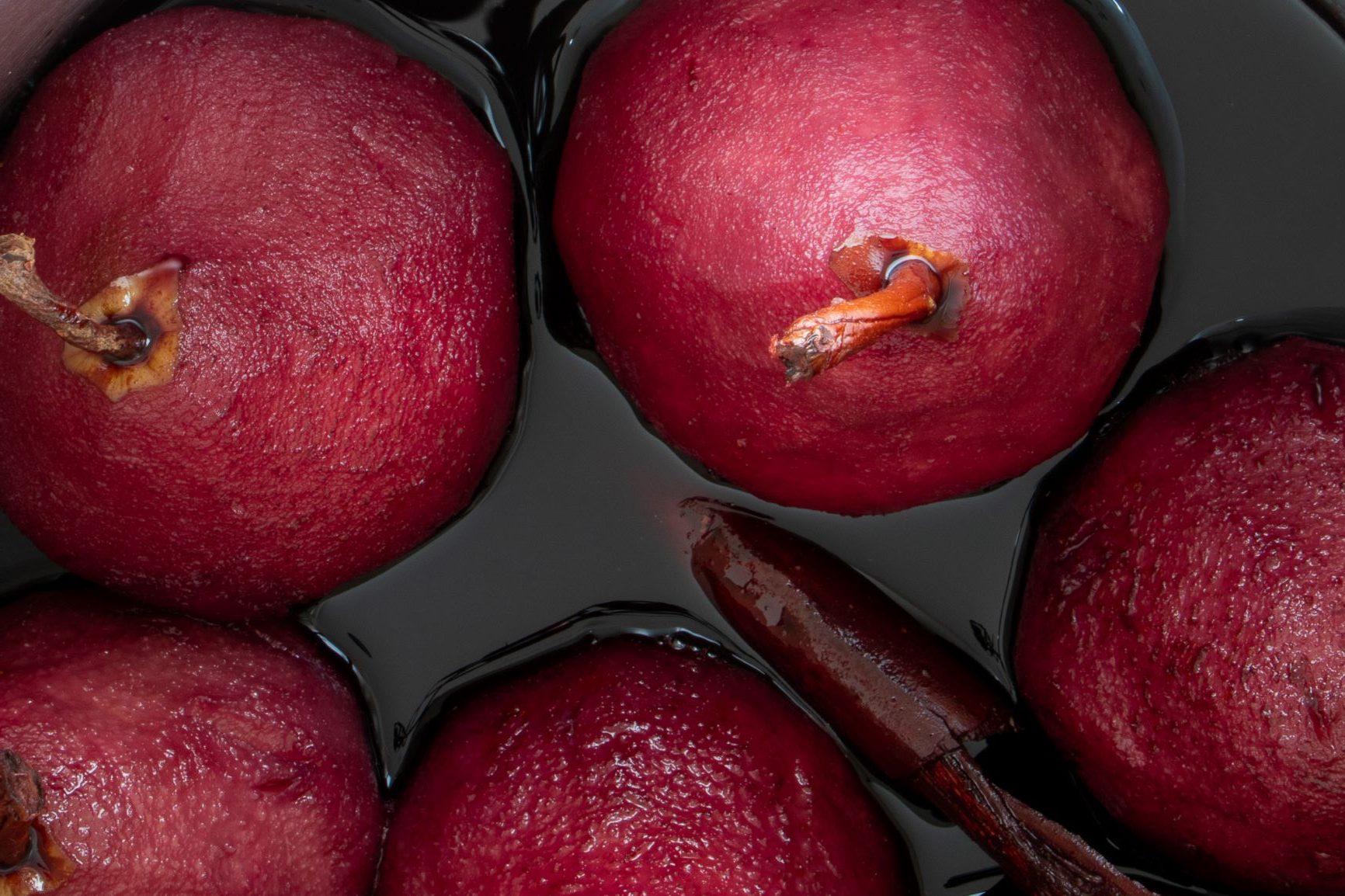 Mandarin Red Wine Poached Pears